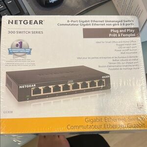 Netgear Black Wired Router with Multiple Ethernet Ports